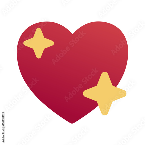 Sparkling heart emoji icon. Trendy colors, popular element representing love and joy, frequently used in social media. Emoticon, isolated element.