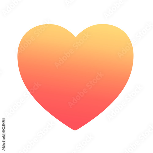 orange heart emoji icon. Trendy colors, popular element representing love and affection, frequently used in social media. Emoticon, isolated element.