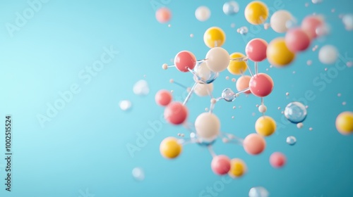 A digital representation of a chemical formula with elements displayed in their respective colors, emphasizing the visual identification of elements within a molecule.