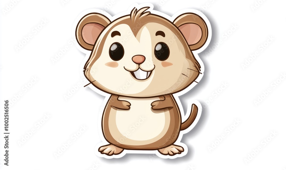 Cute and funny cartoon animal logo sticker design featuring a whimsical character on a white background ideal for various creative applications Cute and funny cartoon animal logo sticker design featuring a whimsical character on a white background ideal for various creative applications