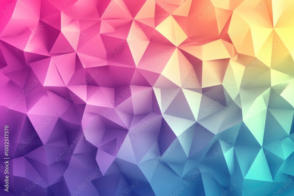 Stunning polygonal backdrop featuring a gradient color scheme presented in a 2D cartoon illustration style Stunning polygonal backdrop featuring a gradient color scheme presented in a 2D cartoon illustration style