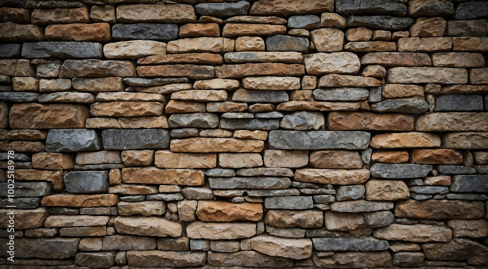 Fototapeta premium rustic stone wall background with varying shades and textures, adding depth and character