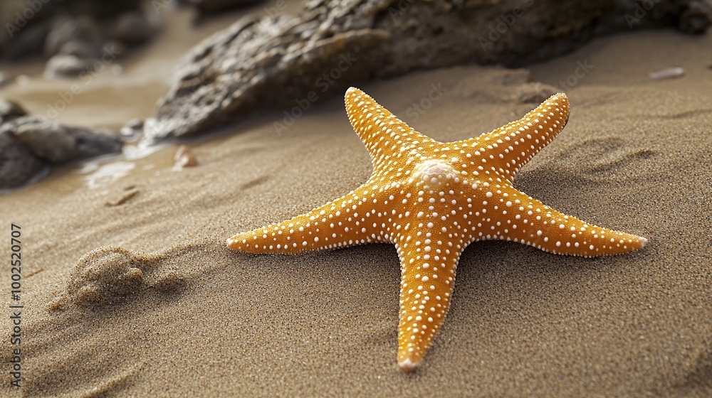 peaceful starfish on soft sand, capturing the beauty of the beach, shoreline, and marine life under the summer sun, perfect for tropical coastal adventures peaceful starfish on soft sand, capturing the beauty of the beach, shoreline, and marine life under the summer sun, perfect for tropical coastal adventures