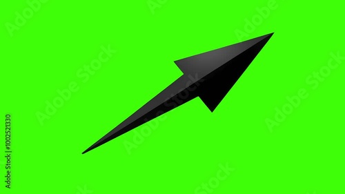 Animated Arrow on Green Screen 4k Resolution