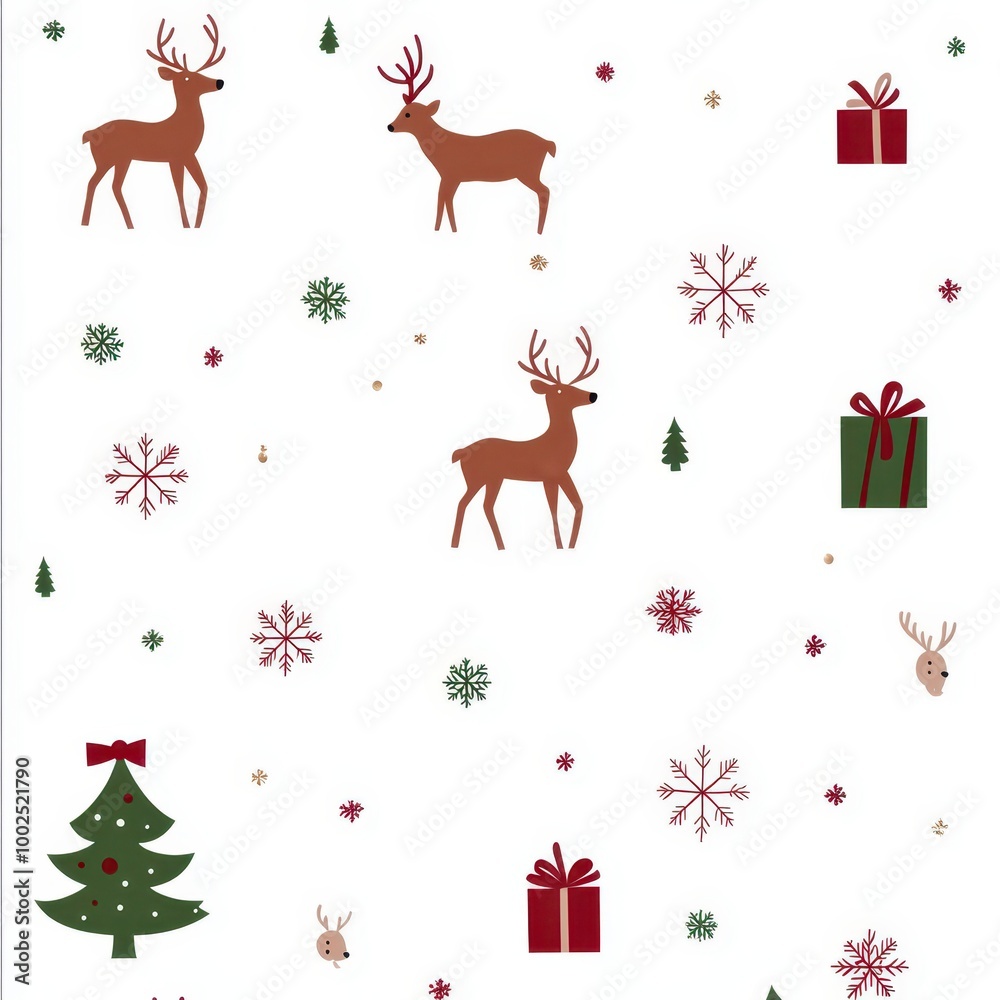 christmas reindeer and snowflakes pattern christmas reindeer and snowflakes pattern