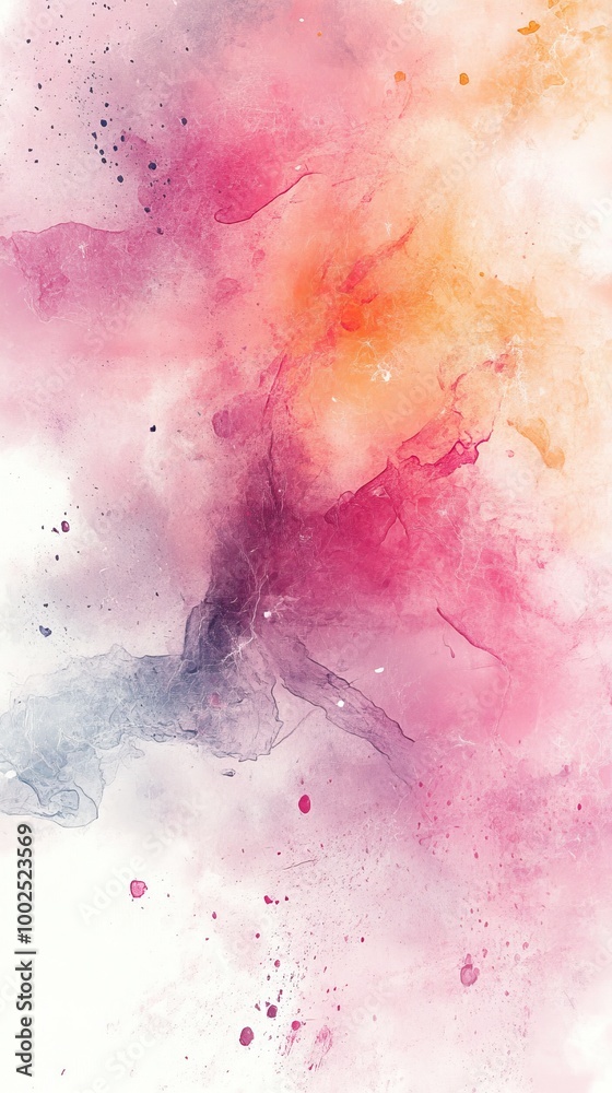 Obraz premium Colorful abstract watercolor texture with splashes and gradients on white background.