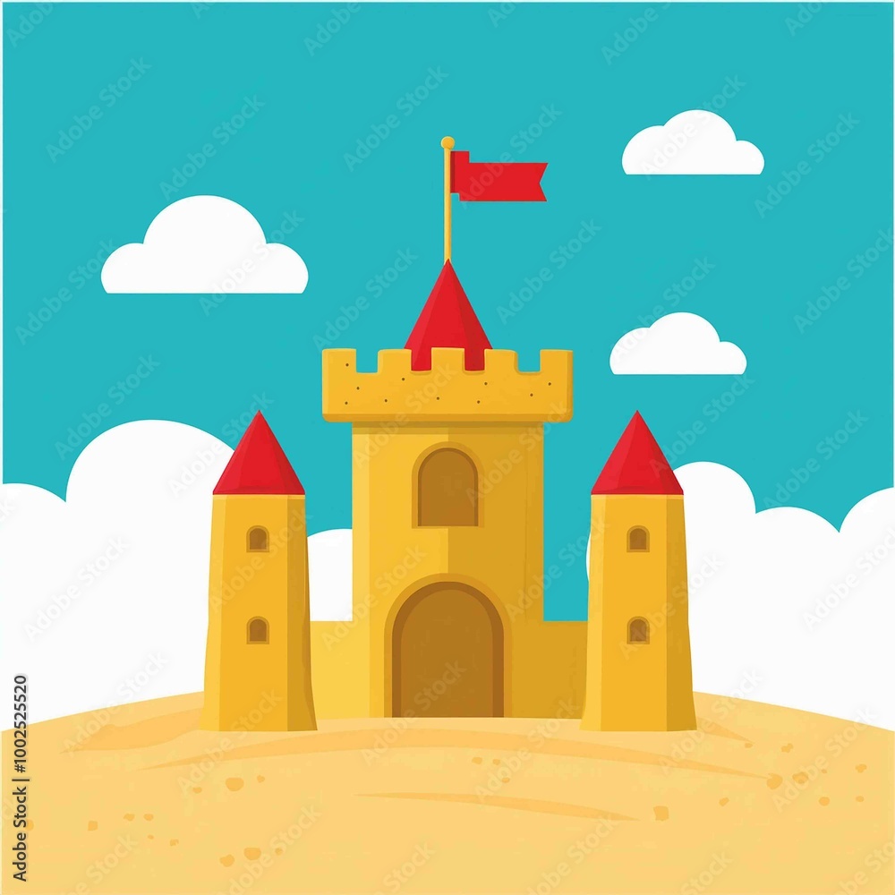 sand castle with sky on background vector sand castle with sky on background vector