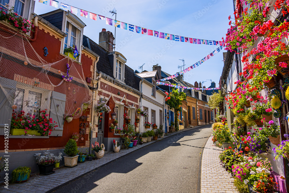 Fototapeta premium La rue des pêcheurs à Saint-Valery-sur-Somme