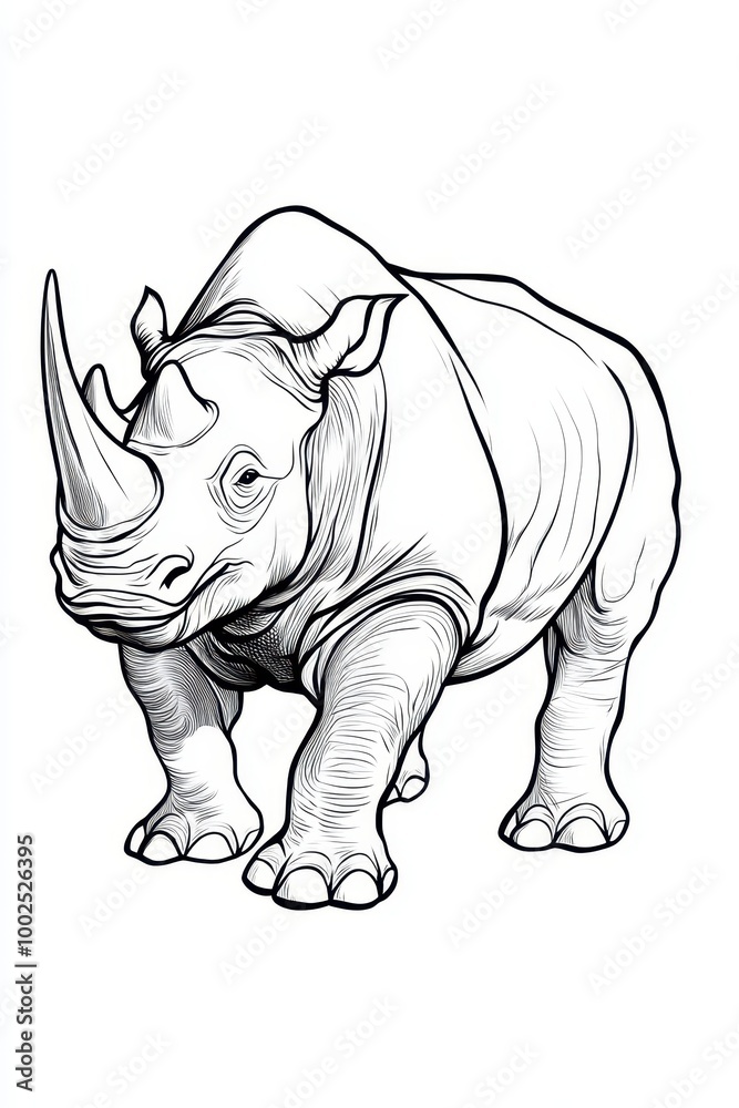 Fototapeta premium how to draw a rhino