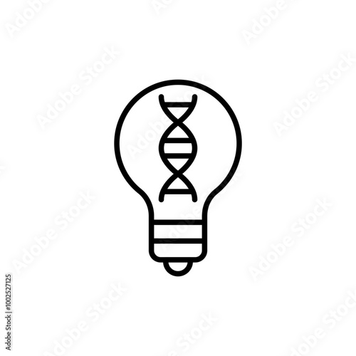 Genetic idea outline icons, minimalist vector illustration ,simple transparent graphic element .Isolated on white background