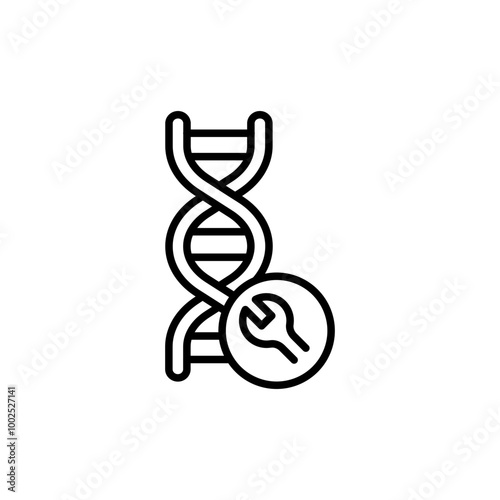 Genetic repair outline icons, minimalist vector illustration ,simple transparent graphic element .Isolated on white background