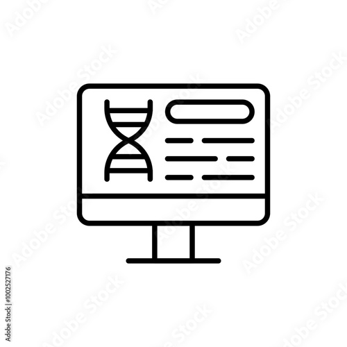 Genetic display outline icons, minimalist vector illustration ,simple transparent graphic element .Isolated on white background