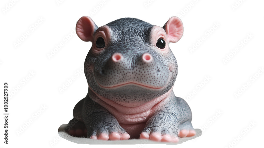 Baby hippo moodeng doll on PNG background Baby hippo moodeng doll on PNG background