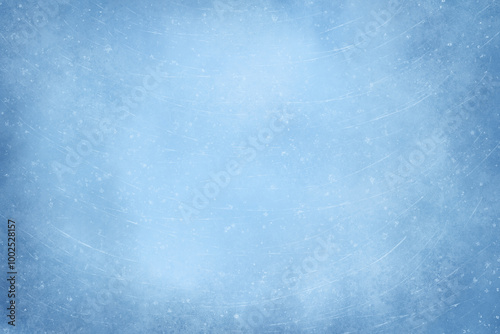 Blue watercolor winter background. Ice rink texture with skating scratch marks for winter season designs