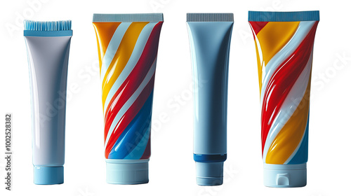 Toothpaste tube with toothpaste against a plain PNG background (2) photo