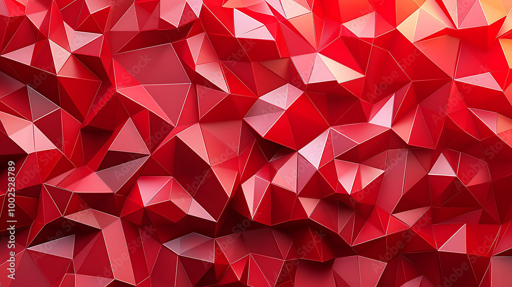 Naklejka premium Abstract red polygonal background with a textured and rough surface.