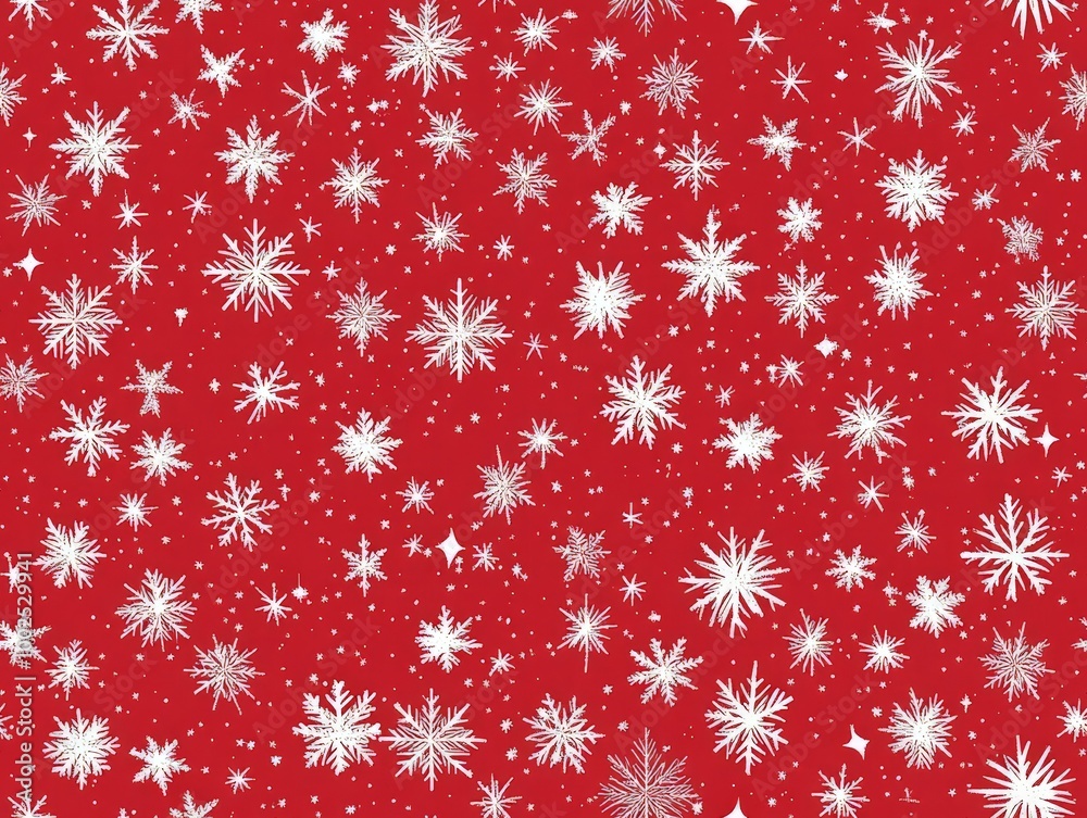 A red background with white snowflakes scattered all over it A red background with white snowflakes scattered all over it