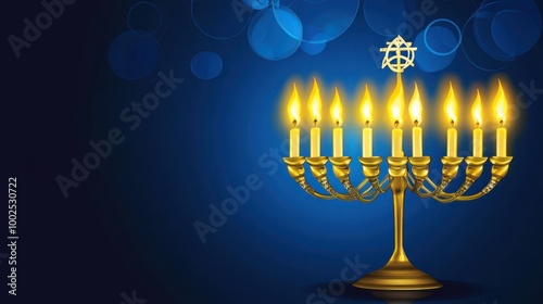 a golden menorah with candles on it