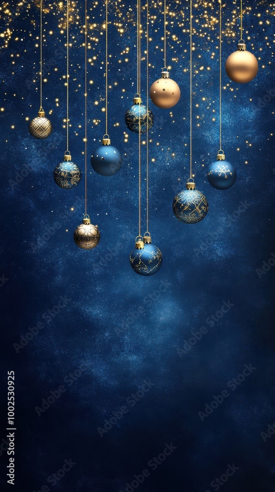 Fototapeta premium christmas decorations hanging from the sky