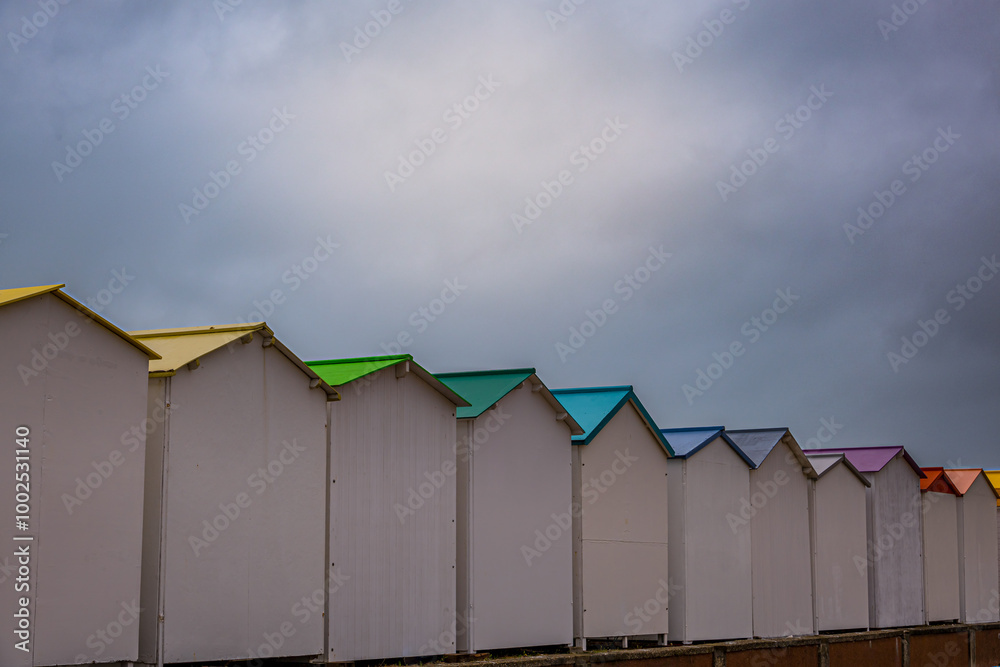 Les cabines de plage et l'océan à Criel-sur-Mer Les cabines de plage et l'océan à Criel-sur-Mer