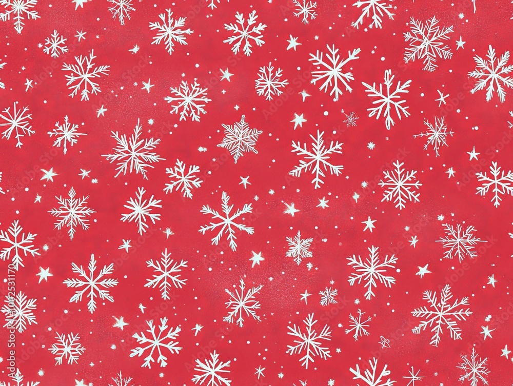A red background with white snowflakes scattered all over it A red background with white snowflakes scattered all over it