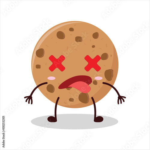 Cute fainted expression of cookies cartoon character