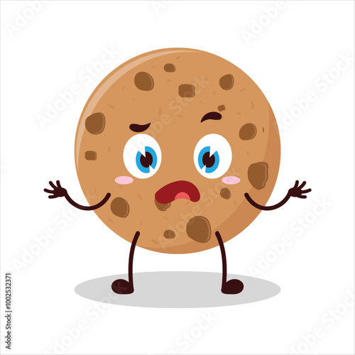 Cute don't know expression of cookies cartoon character