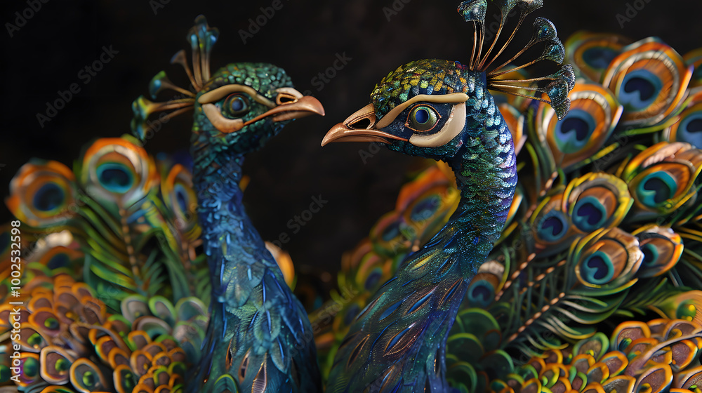 Obraz premium Beautiful peacock with a beautiful background.