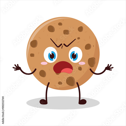 Cute why expression of cookies cartoon character