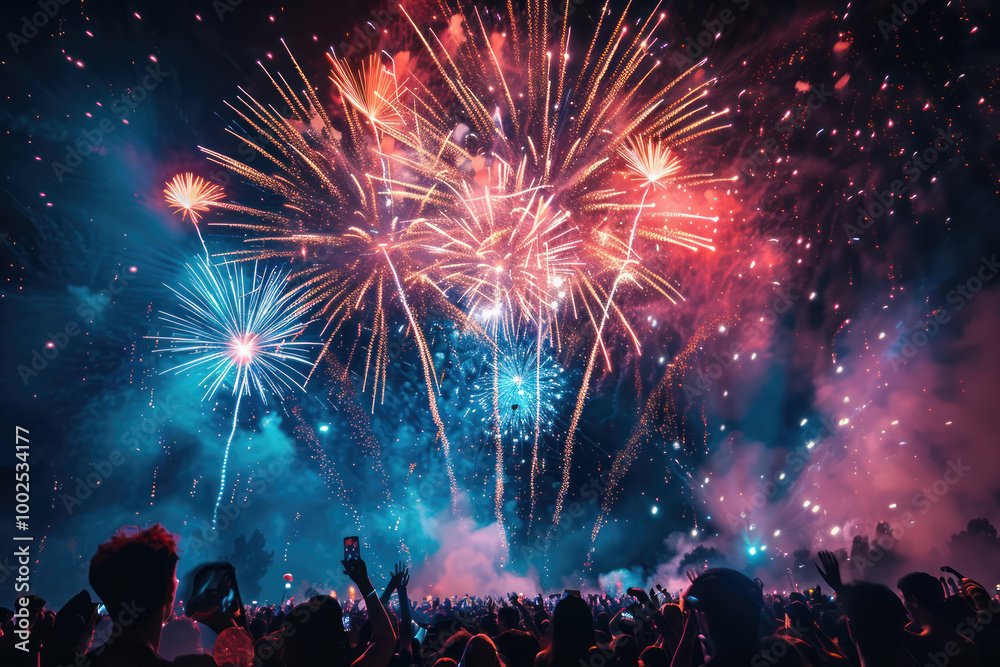 Feuerwerk mit Menschen Feuerwerk mit Menschen