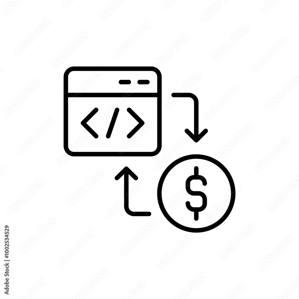Web monetization outline icons, minimalist vector illustration ,simple transparent graphic element .Isolated on white background Web monetization outline icons, minimalist vector illustration ,simple transparent graphic element .Isolated on white background