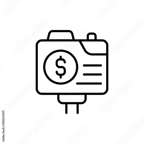 Photo monetization outline icons, minimalist vector illustration ,simple transparent graphic element .Isolated on white background