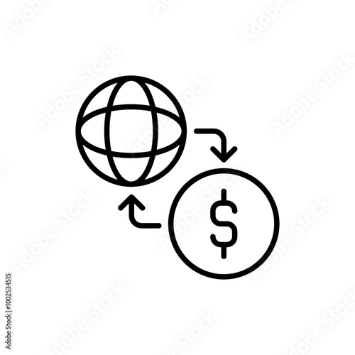 Online monetization outline icons, minimalist vector illustration ,simple transparent graphic element .Isolated on white background