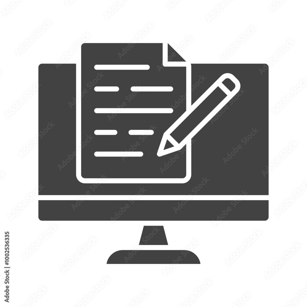 Online Education Glyph illustration Online Education Glyph illustration