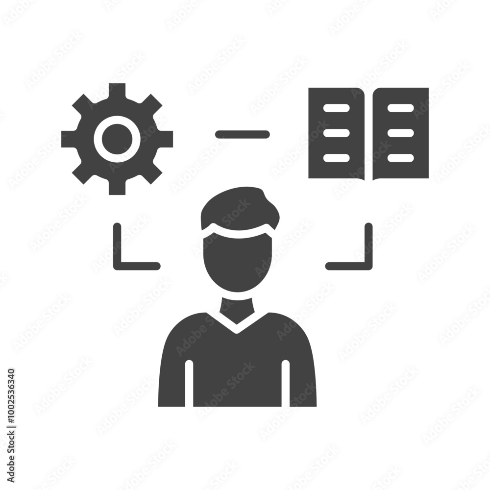 Online Education Glyph illustration Online Education Glyph illustration