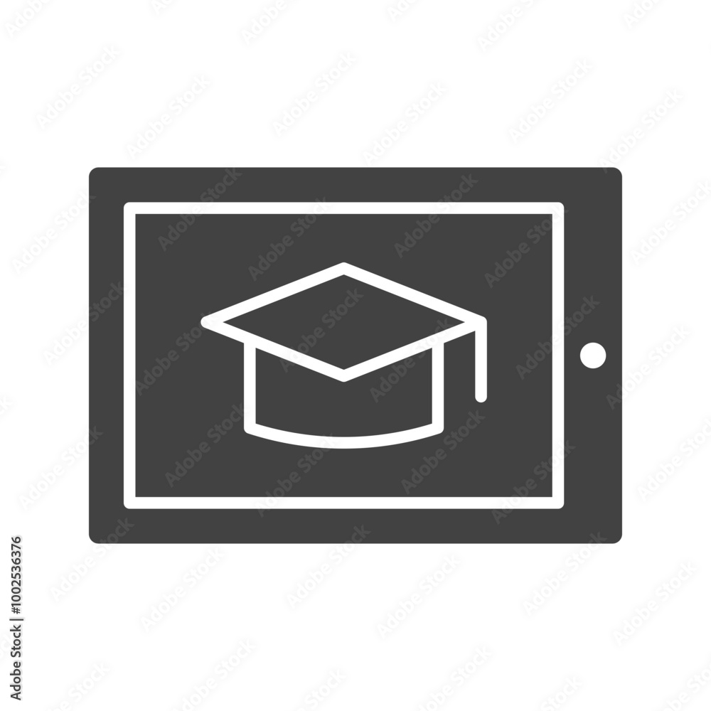 Online Education Glyph illustration Online Education Glyph illustration