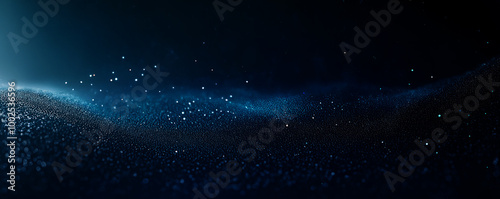 Dark blue background with glowing lights and bokeh, creating an atmosphere of mystery and magic.