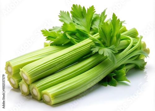 celery isolated on white background, clipping path, full depth of field