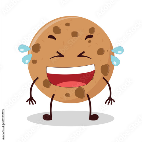 Cute laugh out loud expression of cookies cartoon character