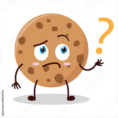 Cute curious expression of cookies cartoon character