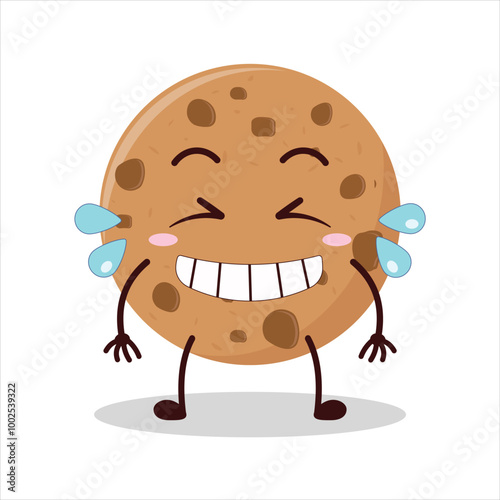 Cute pleased expression of cookies cartoon character