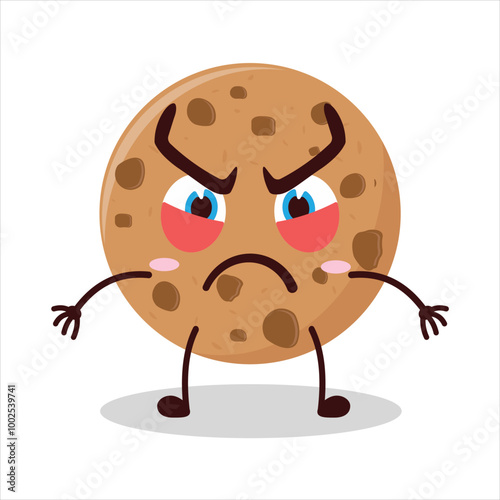 Cute provoked expression of cookies cartoon character