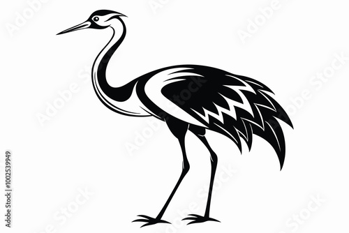 Crane in black colour vector E.eps photo