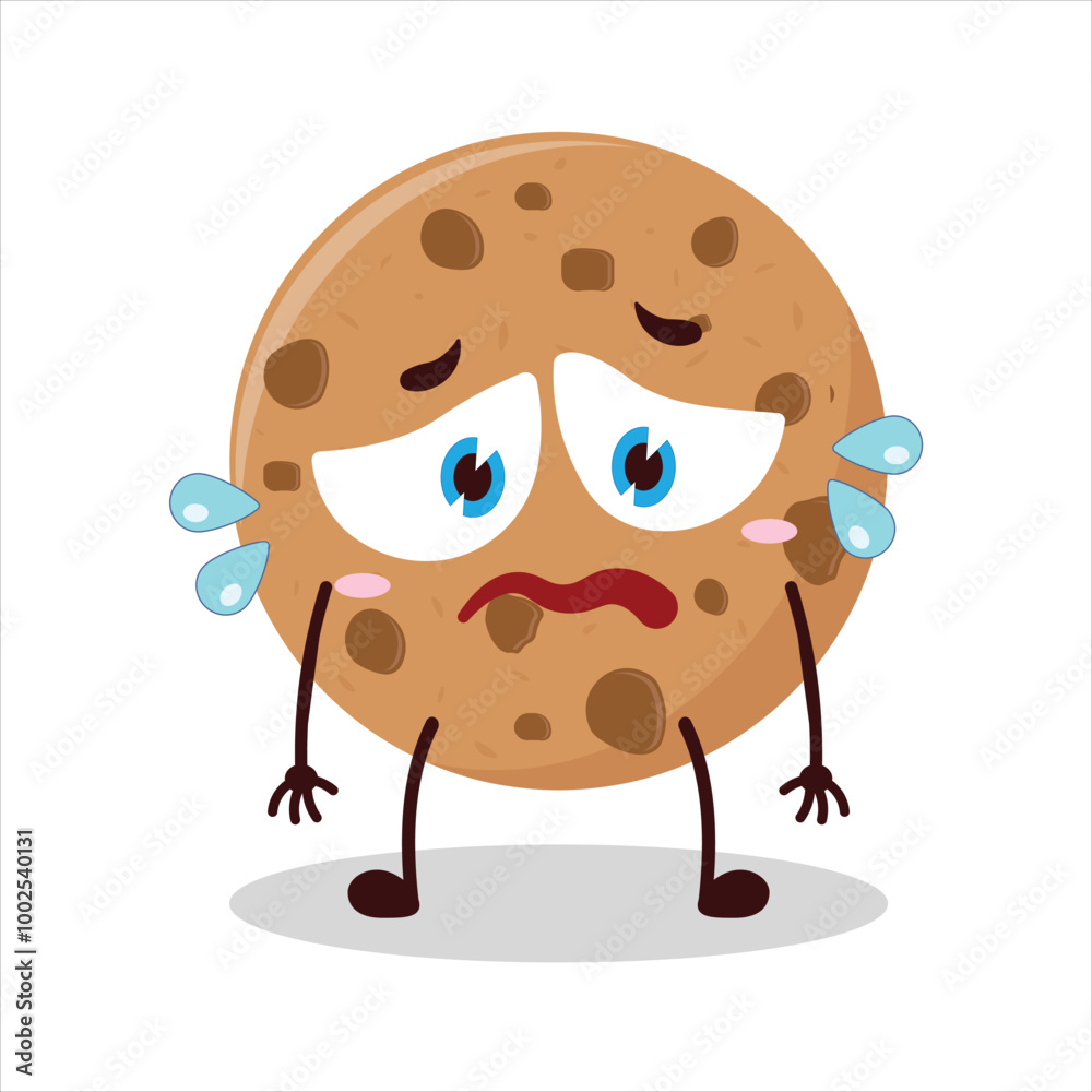 Cute depressed expression of cookies cartoon character Cute depressed expression of cookies cartoon character