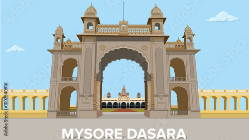 Mysore palace dasara festival, Entrance Gate to Mysore Palace, Amba Vilas Palace Mysuru, Karnataka 