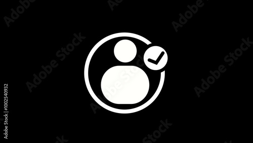 User, profile or people icon on the black background. Profile and User Line Icon.