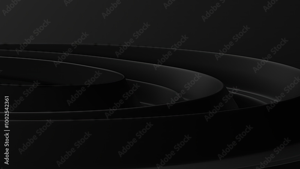 Black Delicate Contemporary Elegant Modern 3D Rendering Abstract Background with Wavy Curves Twisted Black Delicate Contemporary Elegant Modern 3D Rendering Abstract Background with Wavy Curves Twisted