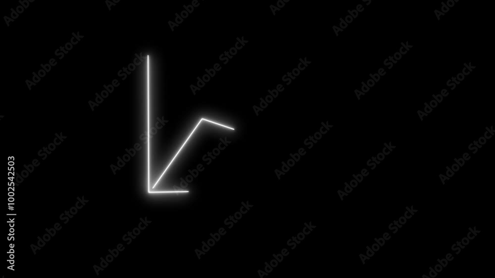 Neon business graph icon animation. Business chart concept.