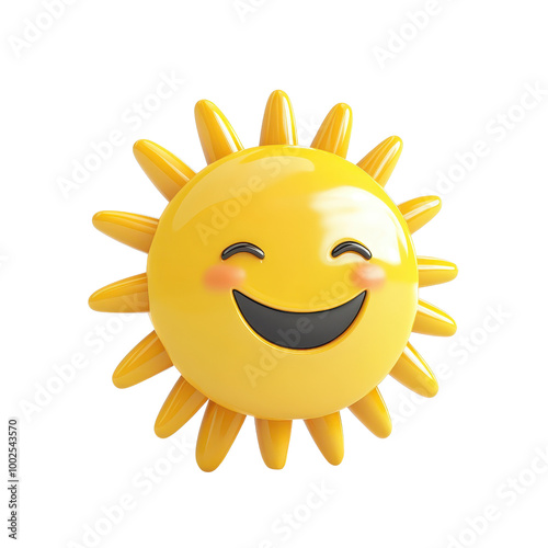 Joyful and cheerful cartoon sun with a smiling face, perfect for brightening any project or design.