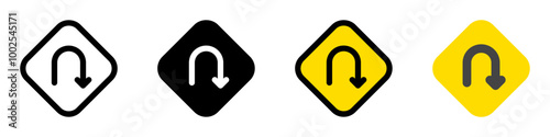 Editable u turn vector icon. Map, location, navigation. Part of a big icon set family. Perfect for web and app interfaces, presentations, infographics, etc